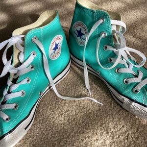 Teal Converse Hightops